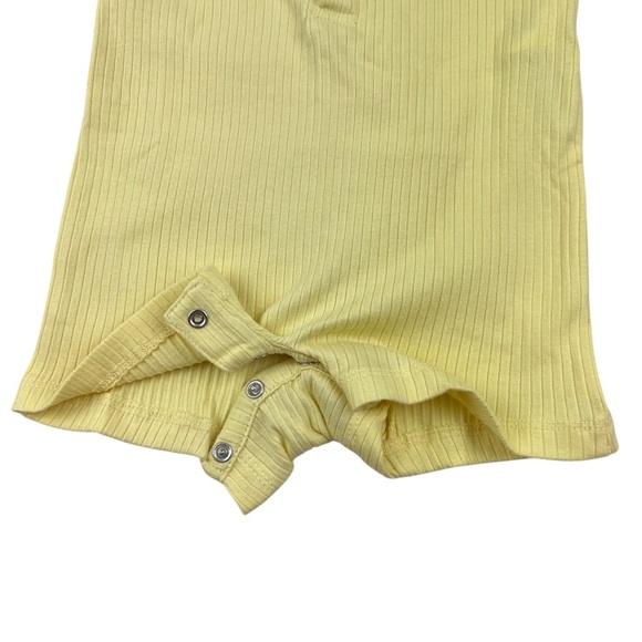 Ralph Lauren Baby Ribbed Cotton Shortall Onesie Bib Set Yellow Classic Size 3M - Picture 4 of 9